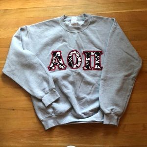 Grey AOII crewneck sweatshirt